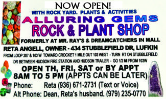 Alluring Gems Rock & Plant Shop Ad