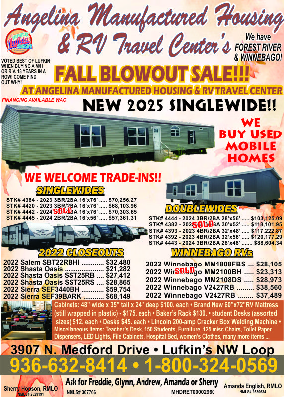 Angelina Manufactured Housing Ad