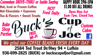 Buck's Cup Of Joe Ad