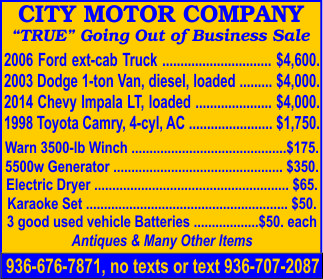 City Motor Company Ad