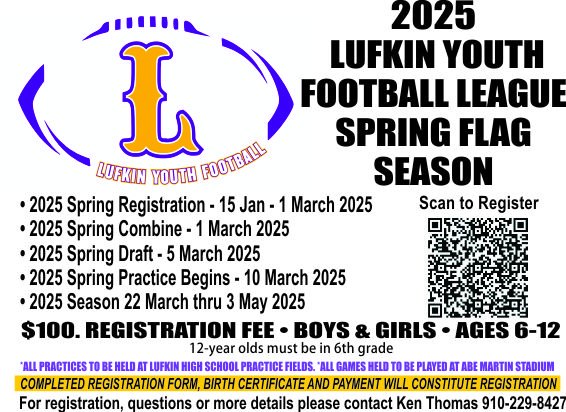 Lufkin Youth Football Ad