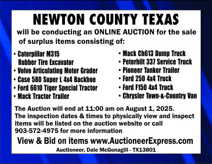Newton County Auctions Ad